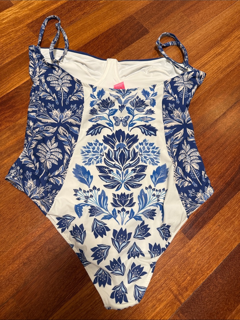 FARM Rio Blue and White Floral One-Piece Swimsuit - Picture 3 of 5